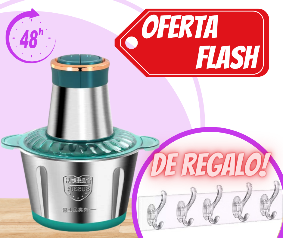 PICATODO ELECTRICO DE 2 LTS + COLGADOR ADHESIVO DE 6 GANCHOS
