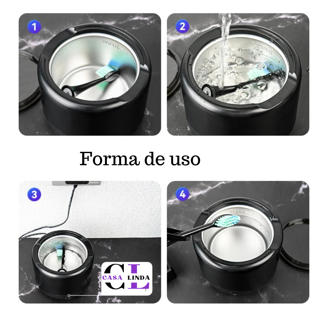 Limpiador ultrasónico para dentaduras postizas y brackets
