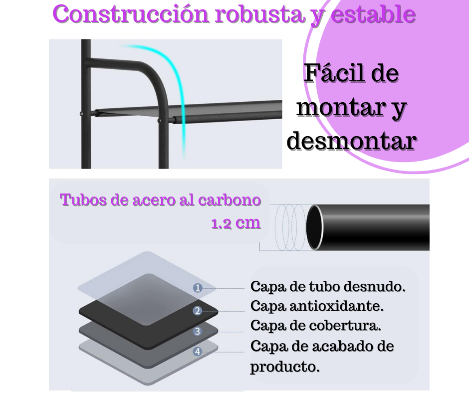 ZAPATERO DE 5 NIVELES CON PERCHEROS