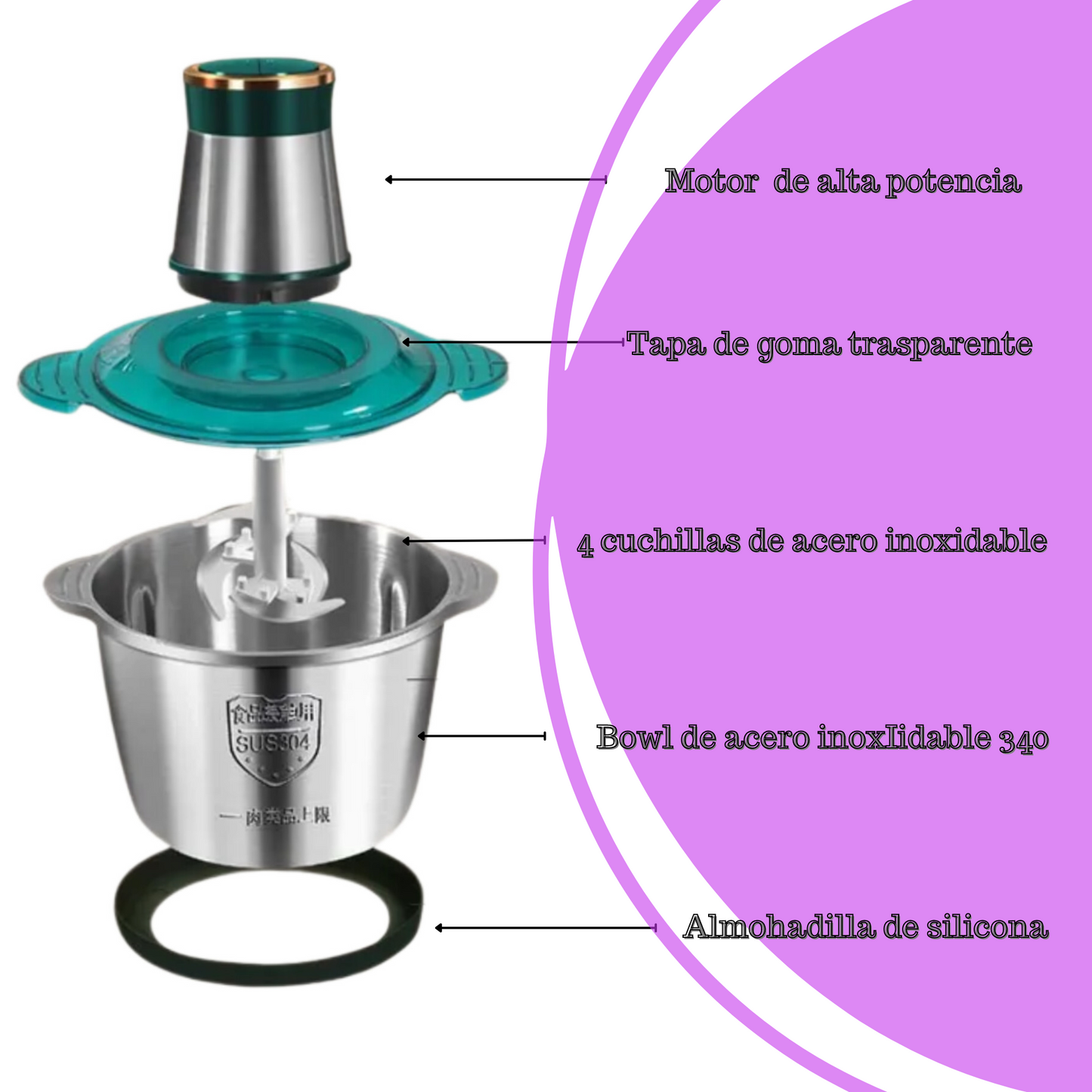 PICATODO ELECTRICO DE 2 LTS + COLGADOR ADHESIVO DE 6 GANCHOS