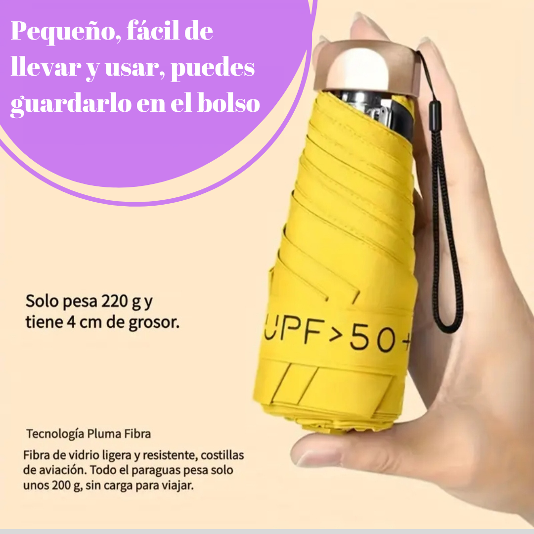 Mini sombrilla para exteriores, protección rayos UV, paraguas plegable ultraligero