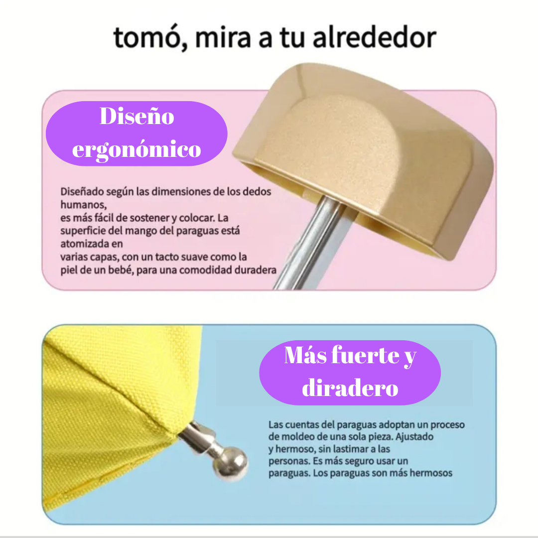 Mini sombrilla para exteriores, protección rayos UV, paraguas plegable ultraligero